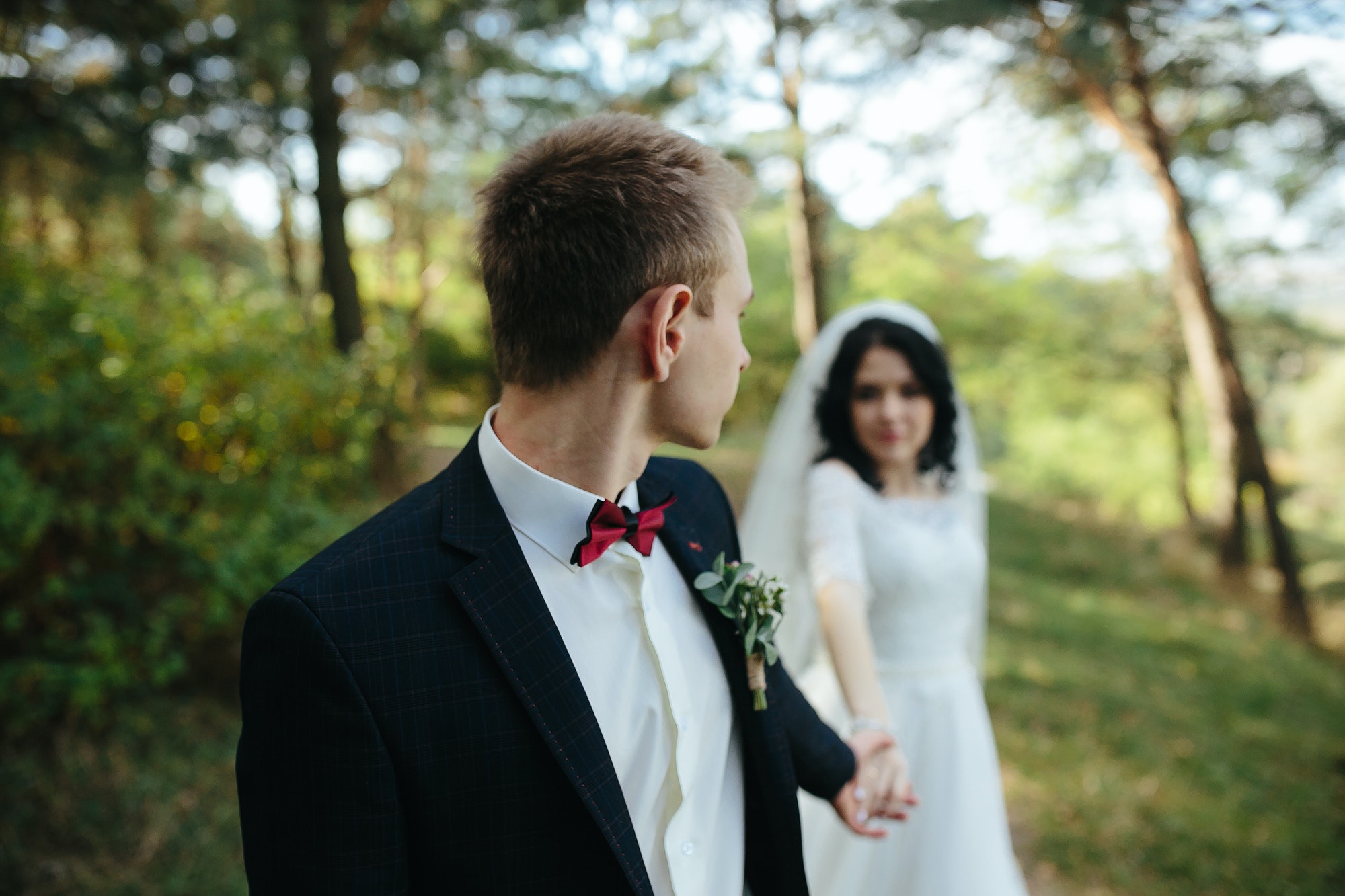 Beautiful wedding couple posing